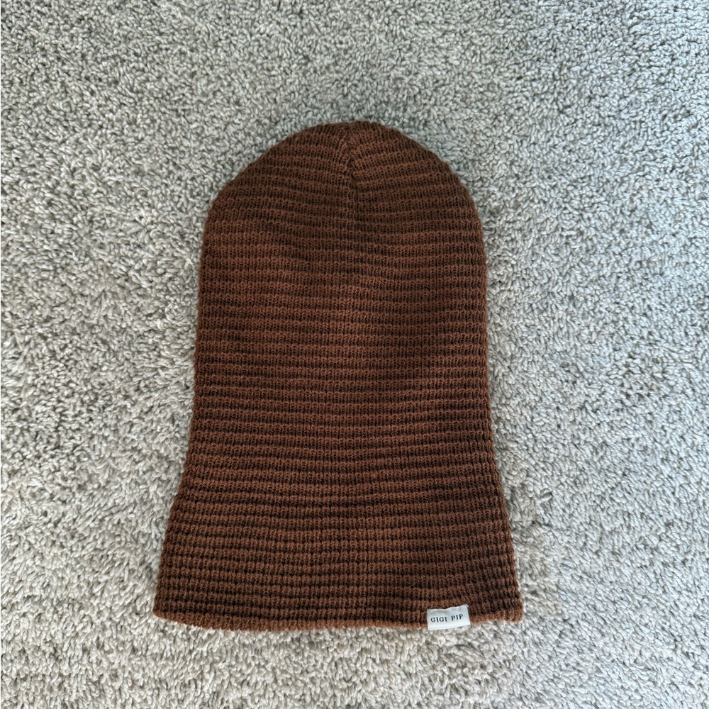 GIGI PIP Brown Knit Beanie